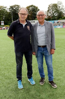 Ewald Lienen and Felix Magath at the Kicken mit Herz charity soccer match to benefit the pediatric ward at the UKE at Hoheluft Stadium in Hamburg, September 6, 2026 Foto:xgbrcix xFuturexImagex kicken_6974