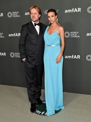 IPA88202547 - Venice, 83rd Venice International Film Festival 2026 - Night 5 - AMFAR Red Carpet. Pictured: Christopher Aleo, Simona Jakstaite  Copyright: xSimonexComix xPoolxPhotoxEventsx08x 88202547