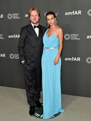 IPA88202549 - Venice, 83rd Venice International Film Festival 2026 - Night 5 - AMFAR Red Carpet. Pictured: Christopher Aleo, Simona Jakstaite  Copyright: xSimonexComix xPoolxPhotoxEventsx08x 88202549