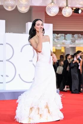 September 6, 2026, Venice, Rome, Italy: Esmeralda Pimentel on the red carpet for the film Echo Chamber at the 83rd Venice International Film Festival, Venice, September 6, 2026 Venice Italy  - ZUMAa289 20260906_zia_a289_348 Copyright: xMariaxLauraxAntonellix xAgfx