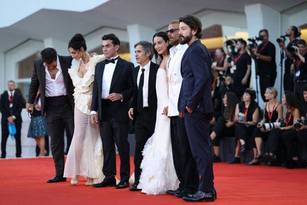 Venice 2026 Hombre Al Agua Screening NB Manuel Garcia-Rulfo, Débora Nascimento, Jorge Salinas, Gael García Bernal, Esmeralda Pimentel, Ricky Martin and Diego Luna attending the Hombre Al Agua Red carpet as part of the 83th Venice International Film Festival at the Lido in Venice, Italy on September 06, 2026. Photo by Nasser Berzane ABACAPRESS.COM Venice Italy  Copyright: xBerzanexNasser ABACAx