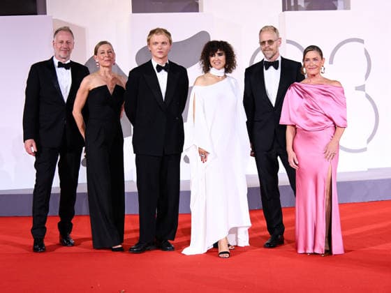 IPA88210079 - Venice, 83rd Venice International Film Festival 2026 - Night 5 - Red carpet for the film *Kvinde ukendt* (*Woman Unknown*). Pictured: Mikael Rieks, Maren Louise Käehne, Thorbjorn Hedegaard, May el-Toukhy, Mathilde Arcel, Carsten Bjornlund, Marina Bouras  Copyright: xAlbertoxTerenghi PoolxPhotoxEvenx xPoolxPhotoxEventsx08x 88210079