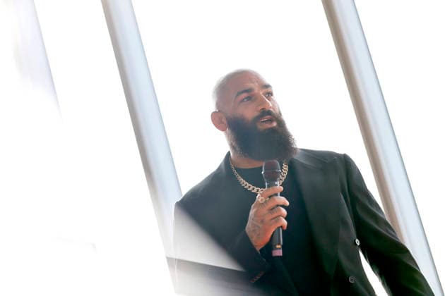 MMA fighter Pouya Rahmani at 3lemence Alpha Night, marking the German launch of 3lemence Nutrition at KölnSKY in Cologne, September 6, 2026, North Rhine-Westphalia, Germany Copyright: xChristophxHardtx