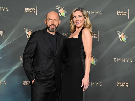 78th Emmy Awards Night 2 Paul Scheer and June Diane Raphael in the press room at the 78th Emmy Awards Nigh1, held at the Peacock Theatre in Los Angeles, Ca. on September 6, 2026. Los Angeles Peacock Theatre California USA Copyright: xStarbuck xAFF-USA.COMx