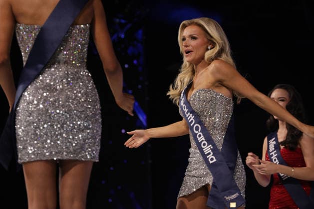 Lindsay Jones, Miss South Carolina, celebrates making the semifinals of Miss America 2027 at the West Palm Beach Convention Center in West Palm Beach, Florida on Sunday, September 6, 2026.  MIA20260906107 GaryxIxRothstein