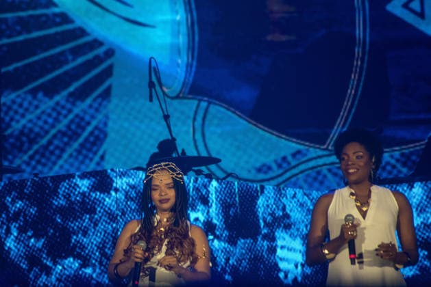 RIO DE JANEIRO, RJ - 06.09.2026: ROCK IN RIO 2026 - Baiana System on the Sunset stage on the third day of Rock in Rio 2026, Sunday, September 6th, amidst heavy rain, at Cidade do Rock, Barra, Rio de Janeiro, RJ. x3011597x  CristianexMota
