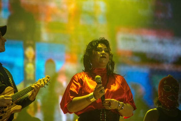 RIO DE JANEIRO, RJ - 06.09.2026: ROCK IN RIO 2026 - Baiana System on the Sunset stage on the third day of Rock in Rio 2026, Sunday, September 6th, amidst heavy rain, at Cidade do Rock, Barra, Rio de Janeiro, RJ. x3011633x  CristianexMota