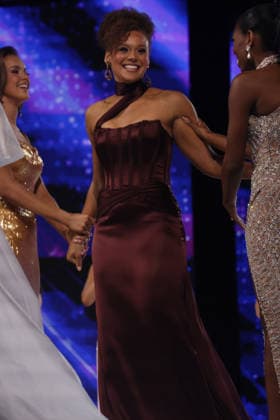 Regan Hutsell, Miss Texas, participates in the evening gown segment of Miss America 2027 at the West Palm Beach Convention Center in West Palm Beach, Florida on Sunday, September 6, 2026.  MIA20260906245 GaryxIxRothstein
