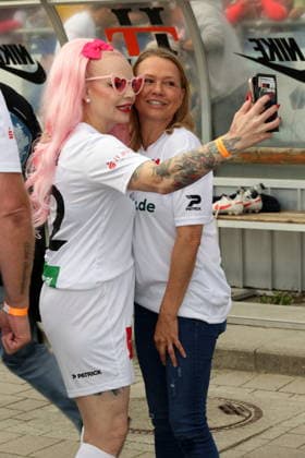 KICKEN MIT HERZ 2026 Belle La Donna, Nova Meierhenrich, Kicken mit Herz —the charity soccer match to benefit the pediatric ward at the UKE—at Hoheluft Stadium, Hamburg, September 6, 2026 Copyright: xEventpressxMPx