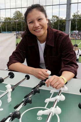 KICKEN MIT HERZ 2026 Linh Tran, Kicken mit Herz, the charity soccer match to benefit the UKE s pediatric ward at Hoheluft Stadium, Hamburg, September 6, 2026 Copyright: xEventpressxMPx