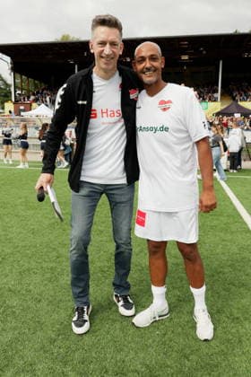 KICKEN MIT HERZ 2026 Steffen Hallaschka, Patrick Abozen, Kicken mit Herz —the charity soccer match to benefit the pediatric ward at the UKE—at Hoheluft Stadium, Hamburg, September 6, 2026 Copyright: xEventpressxMPx