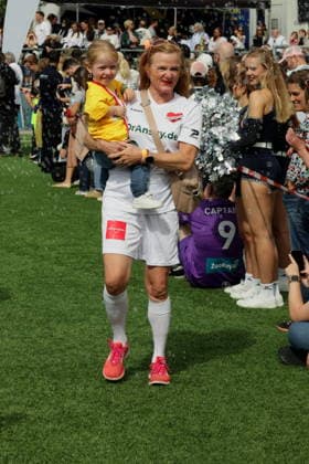 KICKEN MIT HERZ 2026 Nina Petri, Kicken mit Herz —the charity soccer match to benefit the pediatric ward at the UKE—at Hoheluft Stadium, Hamburg, September 6, 2026 Copyright: xEventpressxMPx