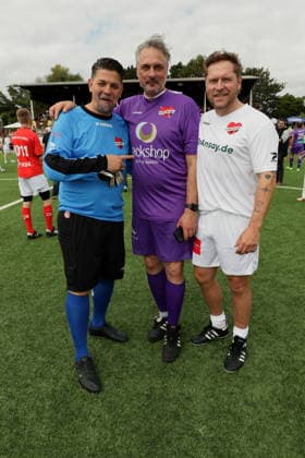 KICKEN MIT HERZ 2026 Tim Mälzer, Thomas Tom Mir, Johannes Oerding, Kicken mit Herz —the charity soccer match to benefit the pediatric ward at the UKE—at Hoheluft Stadium, Hamburg, September 6, 2026 Copyright: xEventpressxMPx