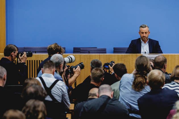 Ulrich Siegmund, the AfD’s top candidate in Saxony-Anhalt, photographed during a press conference in Berlin in response to the state election in Saxony-Anhalt, September 7, 2026. With approximately 44 percent of the vote, the AfD (Alternative for Germany) won the state election by a wide margin, ahead of the CDU, which received approximately 17.5 percent. Berlin, Germany Copyright: xFlorianxGaertnerx