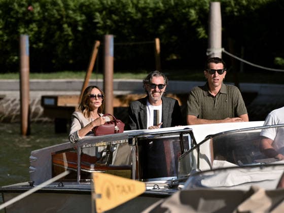 IPA88237427 - Venice, 83rd Venice International Film Festival 2026 Day 6 Arrivals at the Excelsior Hotel™s pier Pictured: Elda Alvigini, Corrado Fortuna, Adelmo Togliani  Copyright: xManuelexMangiarottix xPoolxPhotoxEventsx08x 88237427