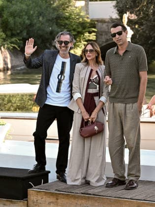 IPA88237429 - Venice, 83rd Venice International Film Festival 2026 Day 6 Arrivals at the Excelsior Hotel™s pier Pictured: Elda Alvigini, Corrado Fortuna, Adelmo Togliani  Copyright: xManuelexMangiarottix xPoolxPhotoxEventsx08x 88237429
