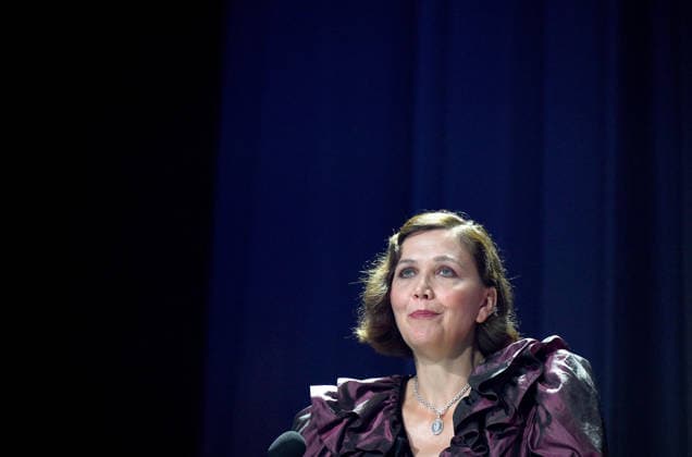 September 7, 2026, Venice, ITALY: President of jury Venezia 83 Maggie Gyllenhaal during the ceremony of the Golden Lion for Lifetime Achievement to US actor Ellen Burstyn during the Venice International Film Festival, in Venice, Italy, 07 September 2026. The 83rd edition of the Venice Film Festival runs from 02 to 12 September 2026. ANSA ETTORE FERRARI. Venice ITALY  - ZUMAa110 20260907_zaf_a110_042 Copyright: xEttorexFerrarix