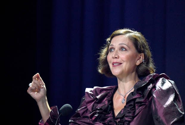 September 7, 2026, Venice, ITALY: President of jury Venezia 83 Maggie Gyllenhaal during the ceremony of the Golden Lion for Lifetime Achievement to US actor Ellen Burstyn during the Venice International Film Festival, in Venice, Italy, 07 September 2026. The 83rd edition of the Venice Film Festival runs from 02 to 12 September 2026. ANSA ETTORE FERRARI. Venice ITALY  - ZUMAa110 20260907_zaf_a110_043 Copyright: xEttorexFerrarix