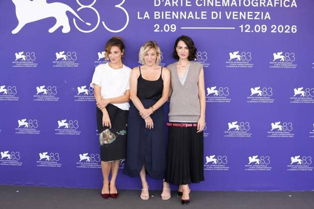 IPP Photo by Daniele Cifala’, Venice, September 2, 2026. L’Estranea Photocall. The 83rd Venice International Film Festival. Pictured: Jasmine Trinca, Valeria Bruni Tedeschi, and Romana Maggiora Vergano. Italy Photo Press World. Copyright L’Estranea Photocall. The 83r