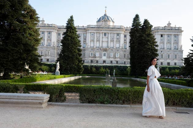 September 7, 2026, Madrid, Spain: A model parades with MadModa design during OMODA and Fashion Week Madrid in Madrid Jardines de Sabatini in Madrid. 7 of September of 2026 Spain Madrid Spain - ZUMAs197 20260907_aaa_s197_363 Copyright: xAtilanoxGarciax