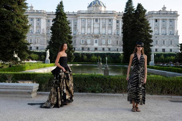 September 7, 2026, Madrid, Spain: A model parades with MadModa design during OMODA and Fashion Week Madrid in Madrid Jardines de Sabatini in Madrid. 7 of September of 2026 Spain Madrid Spain - ZUMAs197 20260907_aaa_s197_369 Copyright: xAtilanoxGarciax