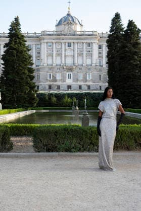 September 7, 2026, Madrid, Spain: A model parades with MadModa design during OMODA and Fashion Week Madrid in Madrid Jardines de Sabatini in Madrid. 7 of September of 2026 Spain Madrid Spain - ZUMAs197 20260907_aaa_s197_390 Copyright: xAtilanoxGarciax