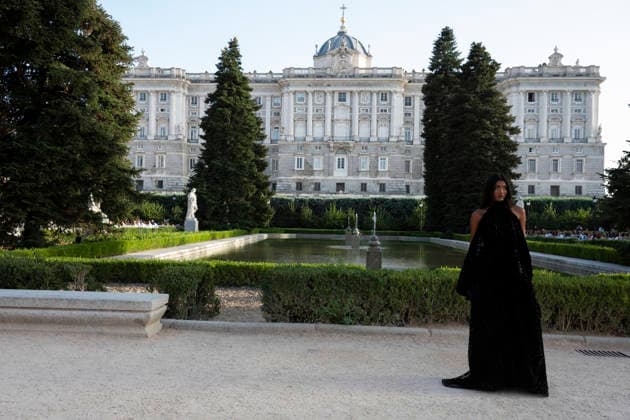 September 7, 2026, Madrid, Spain: A model parades with MadModa design during OMODA and Fashion Week Madrid in Madrid Jardines de Sabatini in Madrid. 7 of September of 2026 Spain Madrid Spain - ZUMAs197 20260907_aaa_s197_401 Copyright: xAtilanoxGarciax