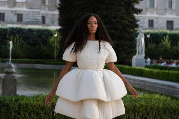 September 7, 2026, Madrid, Spain: A model parades with MadModa design during OMODA and Fashion Week Madrid in Madrid Jardines de Sabatini in Madrid. 7 of September of 2026 Spain Madrid Spain - ZUMAs197 20260907_aaa_s197_405 Copyright: xAtilanoxGarciax