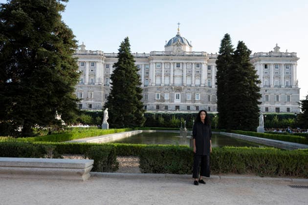 September 7, 2026, Madrid, Spain: A model parades with MadModa design during OMODA and Fashion Week Madrid in Madrid Jardines de Sabatini in Madrid. 7 of September of 2026 Spain Madrid Spain - ZUMAs197 20260907_aaa_s197_409 Copyright: xAtilanoxGarciax