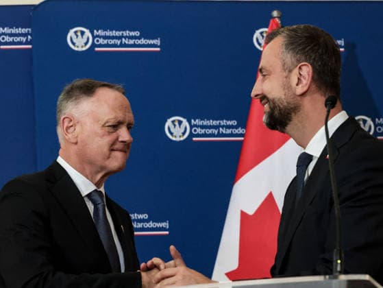 September 7, 2026, Kielce, Poland: Deputy Prime Minister and Minister of Defence of Poland Wladyslaw Kosiniak-Kamysz (R) and Minister of Foreign Affairs of Canada David McGuinty (L) speak to media during the event. The politicians signed Memorandum of Understanding of bilateral defence cooperation between Canada and Poland. Kielce Poland - ZUMAs197 20260907_aaa_s197_433 Copyright: xDominikaxZarzyckax