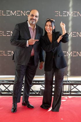20260906 Elemence Product Launch COLOGNE, GERMANY SEPTEMBER 6, 2026 Jay Dhaliwal and Canan Alaloui Güney at the Elemence product launch on September 6, 2026, in Cologne, North Rhine-Westphalia, Germany