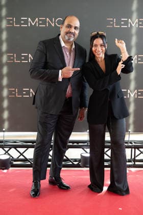 20260906 Elemence Product Launch COLOGNE, GERMANY SEPTEMBER 6, 2026 Jay Dhaliwal and Canan Alaloui Güney at the Elemence product launch on September 6, 2026, in Cologne, North Rhine-Westphalia, Germany