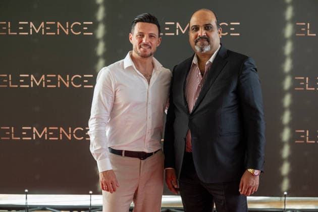 20260906 Elemence Product Launch COLOGNE, GERMANY SEPTEMBER 6, 2026 Nader Deljoo and Jay Dhaliwal at the Elemence product launch on September 6, 2026, in Cologne, North Rhine-Westphalia, Germany