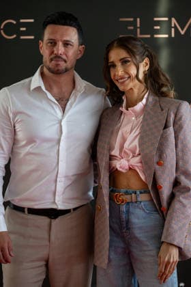 20260906 Elemence Product Launch COLOGNE, GERMANY SEPTEMBER 6, 2026 Nader Deljoo and Cathy Hummels at the Elemence product launch on September 6, 2026, in Cologne, North Rhine-Westphalia, Germany