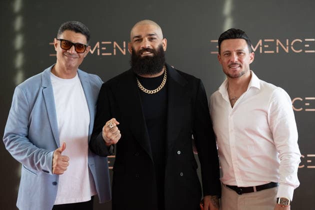 20260906 Elemence Product Launch COLOGNE, GERMANY SEPTEMBER 6, 2026 Touraj Kolai, Pouya Rahmani, and Nader Deljoo at the Elemence product launch on September 6, 2026, in Cologne, North Rhine-Westphalia, Germany