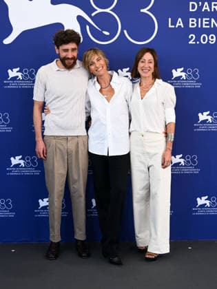 IPA88265475 - Venice, 83rd Venice International Film Festival 2026 - Day 7. Photocall for the film Una Storia. Pictured: Matteo Ferri, Anna Foglietta, Tania Pedroni  Copyright: xAlbertoxTerenghix xPoolxPhotoxEventsx08x IPA88265475