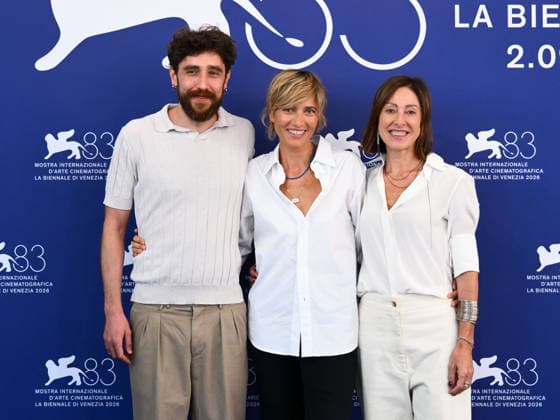 IPA88265478 - Venice, 83rd Venice International Film Festival 2026 - Day 7. Photocall for the film Una Storia. Pictured: Matteo Ferri, Anna Foglietta, Tania Pedroni  Copyright: xAlbertoxTerenghix xPoolxPhotoxEventsx08x IPA88265478