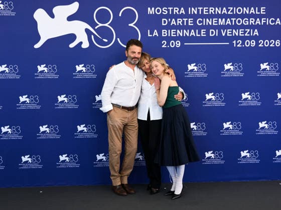 IPA88265496 - Venice, 83rd Venice International Film Festival 2026 - Day 7. Photocall for the film Una Storia. Pictured: Guido Caprino, Anna Foglietta, Alba Rohrwacher  Copyright: xAlbertoxTerenghix xPoolxPhotoxEventsx08x IPA88265496