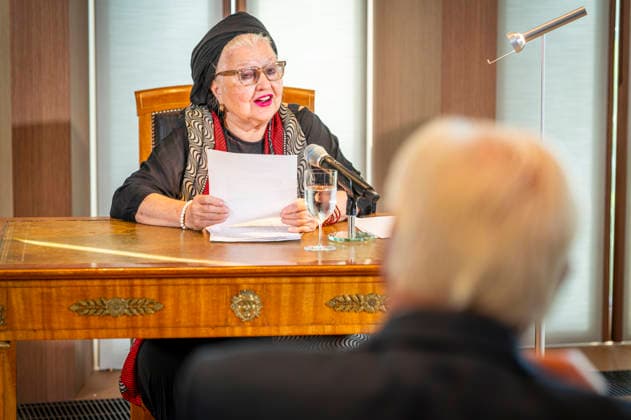 Hanna Schygulla, EUR, Germany, Berlin, September 8, 2026 Actress Hanna Schygulla reads from the works of László Krasznahorkai Presentation of the Grand Cross of Merit with Star of the Order of Merit of the Federal Republic of Germany to Nobel Prize laureate in Literature László Krasznahorkai by President Steinmeier