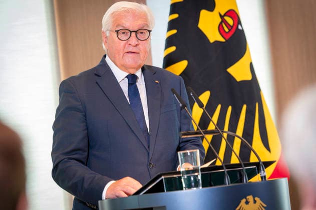 Frank Walter Steinmeier, EUR, Germany, Berlin, September 8, 2026: President Steinmeier awards the Grand Cross with Star of the Order of Merit of the Federal Republic of Germany to Nobel Prize in Literature laureate László Krasznahorkai