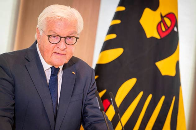 Frank Walter Steinmeier, EUR, Germany, Berlin, September 8, 2026: President Steinmeier awards the Grand Cross with Star of the Order of Merit of the Federal Republic of Germany to Nobel Prize in Literature laureate László Krasznahorkai