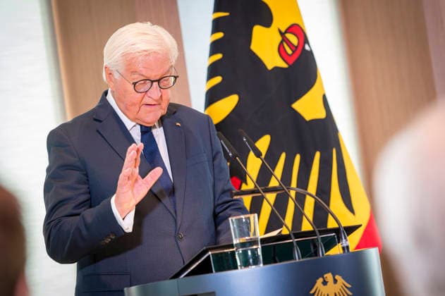 Frank Walter Steinmeier, EUR, Germany, Berlin, September 8, 2026: President Steinmeier awards the Grand Cross with Star of the Order of Merit of the Federal Republic of Germany to Nobel Prize in Literature laureate László Krasznahorkai