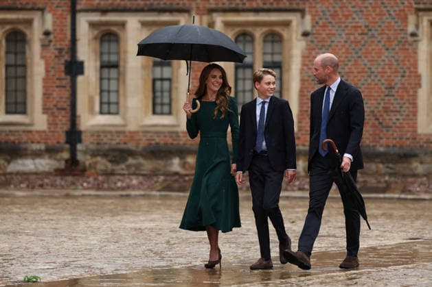 . 08 09 2026. Eton, United Kingdom. Prince William and Kate Middleton, the Prince and Princess of Wales,arriving with their son Prince George, as he starts his first day at Eton College, United Kingdom.  xPoolx xi-Imagesx IIM-26992-0002