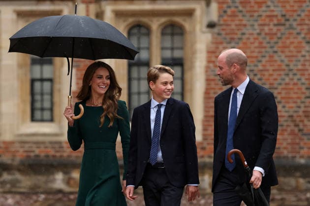 . 08 09 2026. Eton, United Kingdom. Prince William and Kate Middleton, the Prince and Princess of Wales, arriving with their son Prince George, as he starts his first day at Eton College, United Kingdom.  xPoolx xi-Imagesx IIM-26992-0003