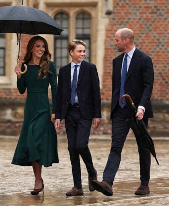 . 08 09 2026. Eton, United Kingdom. Prince William and Kate Middleton, the Prince and Princess of Wales,arriving with their son Prince George, as he starts his first day at Eton College, United Kingdom.  xPoolx xi-Imagesx IIM-26992-0006