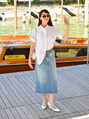IPA88268305 - Venice, 83rd Venice International Film Festival 2026 - Day 7 - Arrivals at the Casino pier - Pictured: Catherine Caylee Cowan  Copyright: xManuelexMangiarottix xPoolxPhotoxEventsx08x IPA88268305