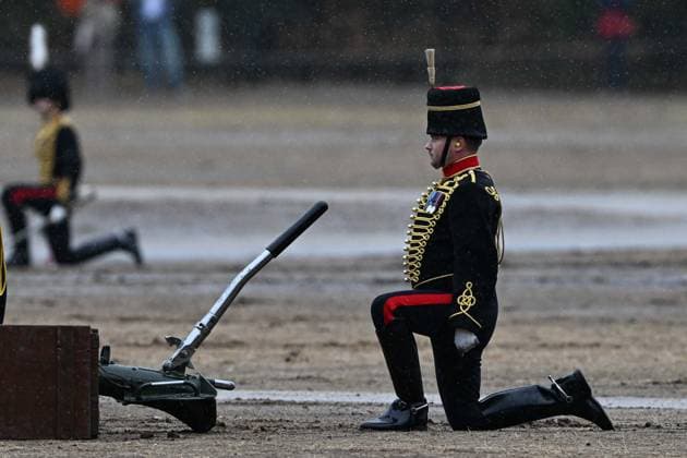 Royal salute in London to mark King Charles III s Accession Day LONDON, UNITED KINGDOM - SEPTEMBER 8: Soldiers of The King s Troop Royal Horse Artillery fire a ceremonial 41-gun salute at Hyde Park, in London, United Kingdom, on September 8, 2026. The ceremonial military event was held to mark the fourth anniversary of King Charles III s accession to the British throne. Rasid Necati Aslim Anadolu London United Kingdom. Editorial use only. Please get in touch for any other usage.  Copyright: x2026xAnadoluxRasidxNecatixAslimx