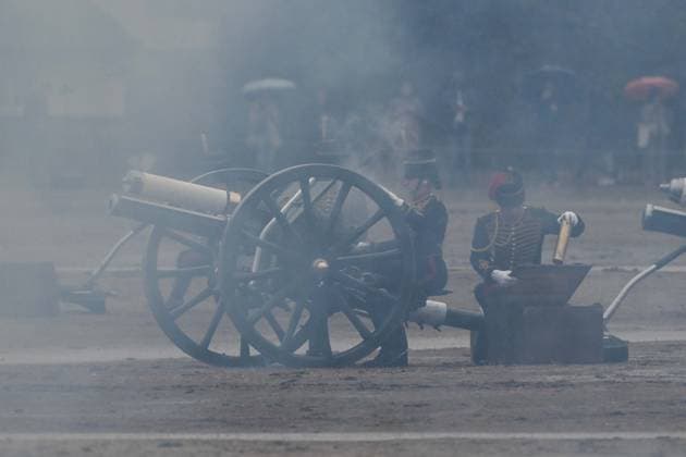 Royal salute in London to mark King Charles III s Accession Day LONDON, UNITED KINGDOM - SEPTEMBER 8: Soldiers of The King s Troop Royal Horse Artillery fire a ceremonial 41-gun salute at Hyde Park, in London, United Kingdom, on September 8, 2026. The ceremonial military event was held to mark the fourth anniversary of King Charles III s accession to the British throne. Rasid Necati Aslim Anadolu London United Kingdom. Editorial use only. Please get in touch for any other usage.  Copyright: x2026xAnadoluxRasidxNecatixAslimx