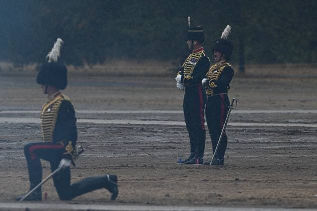 Royal salute in London to mark King Charles III s Accession Day LONDON, UNITED KINGDOM - SEPTEMBER 8: Soldiers of The King s Troop Royal Horse Artillery fire a ceremonial 41-gun salute at Hyde Park, in London, United Kingdom, on September 8, 2026. The ceremonial military event was held to mark the fourth anniversary of King Charles III s accession to the British throne. Rasid Necati Aslim Anadolu London United Kingdom. Editorial use only. Please get in touch for any other usage.  Copyright: x2026xAnadoluxRasidxNecatixAslimx