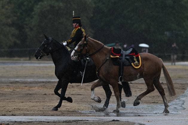 Royal salute in London to mark King Charles III s Accession Day LONDON, UNITED KINGDOM - SEPTEMBER 8: Soldiers of The King s Troop Royal Horse Artillery fire a ceremonial 41-gun salute at Hyde Park, in London, United Kingdom, on September 8, 2026. The ceremonial military event was held to mark the fourth anniversary of King Charles III s accession to the British throne. Rasid Necati Aslim Anadolu London United Kingdom. Editorial use only. Please get in touch for any other usage.  Copyright: x2026xAnadoluxRasidxNecatixAslimx